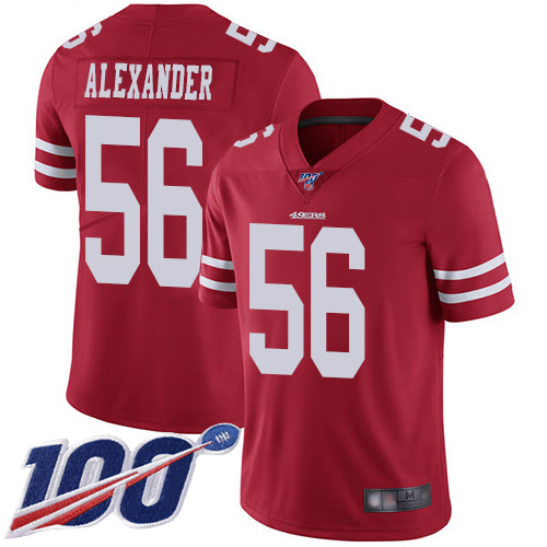 San Francisco 49ers Limited Red Men Kwon Alexander Home NFL Jersey #56 100th Season Vapor Untouchable